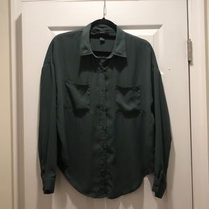 Satin green shirt